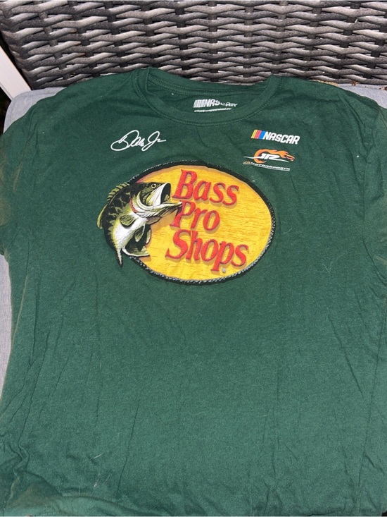 Bass Pro Shops Tops - Bass Pro Shops Green Shirt with Yellow Logo and Fish Graphic
